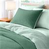 Sono a casa - Set Copripiumino Singolo, 1 Lenzuolo a Sacco Double 150x200cm e 1 Federa Double 50x80cm - 100% Morbida e Resistente Microfibra Stampata di Alta Qualità (Optical Verde Bottiglia, Singolo)