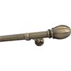 Sento Kit Bastone per Tende in metallo 25mm Ottone Antico Montaggio a Muro 160 cm (1x160cm) TULIA