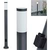 hofstein Luce da sentiero per esterni Sessa, luce di base moderna con presa in metallo/plastica in antracite/bianco, luce da sentiero 110 cm, lampada da giardino, E27, senza lampadina, IP44, senza lampadina/e