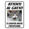 MAURIX Cartello Attenti al Gatto Personalizzato 18x25cm, Made in Italy - Targhetta Personalizzabile con Foto, Cartello in Forex Rigido 3mm - Protezione UV e Colori Vividi (TI GRAFFIA ANCHE L'AUTOSTIMA)