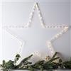 Lights4fun Grande Stella in Metallo Decorativa con 80 MicroLED Bianchi Caldi a Pile per Interni