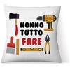 AL PRODUCTION Cuscino Personalizzato con Frase Nonno 40x40 cm con Fodera e Imbottitura per Divano, Letto e Poltrona - Idee Regalo Uomo Compleanno, Festa dei Nonni e Altre Occasioni - Made in Italy