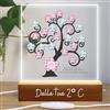 D&Vlab Lampada a led da notte personalizzata con Nomi alunni classe Luce notturna in Plexiglass Trasparente cornice in legno - Idea Regalo Maestra Insegnante fine anno Scolastico ''Albero Vita''