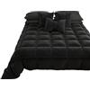 PETTI Artigiani Italiani - Trapunta in Morbido e Caldo Velluto 350 g/m², Piumone Singolo, Double Face, Trapunta Singola: 160x260 cm, Nero, 100% Made in Italy