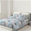 BANZAII TEXTILE INNOVATOR ONLINE Banzaii Copripiumino Una Piazza e Mezza 200x200 cm con Cerniera e Lacci Angolari 100% Microfibra Manopesca, Set Copripiumino e 2 Federe con Zip 80x80 cm, Made in Italy, Gloria Azzurro