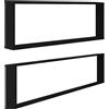 vidaXL Mensole Parete Cubo 2 pz Rovere Nero 100x15x30 cm Multistrato, scaffale a Parete, mensola a Muro