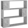 vidaXL Libreria/Divisorio Grigio Cemento 100x24x94 cm