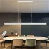 WERSVG LED Lampada a Sospensione 60W per Tavolo da Pranzo a Strisce Lunghe Bianco Dimmerabile con Telecomando Moderno Design lineare Regolabile in Altezza per Ufficio Bar Sala da pranzo Cucina 150cm