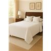 Corredocasa Copriletto Matrimoniale Estivo Cotone Made in Italy Telo Singolo 100% Cotone Piquet, Telo Arredo Copri Letto 2 Piazze 280X270 Stile Country Bianco - Foniture Albergo Hotel Casa