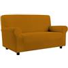 Corredocasa Copripoltrona e Copridivano 2/3/4 Posti Millerighe NO STIRO Made in Italy Vari Colori in Tessuto Elasticizzato (Giallo, Poltrona 85-115 cm)