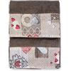 Tex family Set asciugamani in puro cotone made in italy (Shabby rosso)