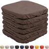 Intimitaly Set 6 Cuscini Sedia Vesto Con Elastico da Schienale Comodi Made in Italy in Cotone Imbottiti e Spessi 6 Cm (6 Marrone)