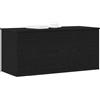 vidaXL Scatola di Stoccaggio Rovere Nero 100 x 42 x 46 cm, Box Organizer Rettangolare per Soggiorno, Soluzione Moderna, Ampio Spazio, Utility Senza Ingombri