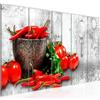 Runa Art Murali XXL Cucina Spezie 200 x 80 cm Grigio 5 Pezzi - Made in Germany - 019255c