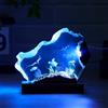 Drawelry 3D Resina Epossidica Figurine Ornamenti con Base in Legno, LED Luce Notturna Multicolore, Resina Statua Oceanica Animale Squaletto Balene Pinguino Polpo Figure Scultura Artigianato Mini