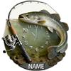ASD Jewerly Pesca personalizzata a tema orologio regalo pescatori, stampa piatta 2D nome personalizzato pesce pesca amante orologio da parete decorazione della casa