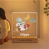 LASERO' Lampada Bambini Personalizzata - Luce Personalizzata con Nome in Plexiglass Stampato UV con Base in Legno - Lampada Cameretta Bimbo/Bimba - Idea Regalo Nascita e Battesimo (Astronauta)
