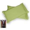 Happidea - Set 2 Federe, 100% Cotone, Tinta Unita, 18 Colori, 2 Volani, Made in Italy, 52x82Cm, Pack Barattolo Riutilizzabile, Verde