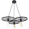 LEDSone Lampade a sospensione retrò a 3 ruote Lampade Lampadari Lampada da soffitto in stile industriale Base in metallo E27 (Nero)