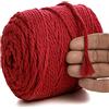 MeriWoolArt® Corda Macramè Naturale, 100 m Macramè Corda 6 mm, Corda in Cotone Morbido per Macramè Acchiappasogni, Arazzo da parete Macrame, Decorazione Macramè Fai da Te, Spago per Decorazioni