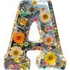 EHOTER Lettere in resina con fiori, luce notturna in resina, motivo floreale, luce notturna, lettere floreali in resina con fiori, regalo per mamma, moglie, fidanzata (A)