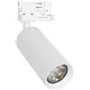 LEDKIA LIGHTING - Faretto Portalampada Trifase | Orientabile 360º | Compatibile Lampadina GU10 10W Max | Per Negozi e Gallerie | Installazione Interna, Bianco, Alluminio