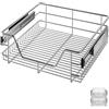 Casaria® 2x Cestello Estraibile Sottolavello 50cm 25kg Cassetto Telescopico Metallo Guide Scorrevoli Cucina Cestelli Cucina Cassetti Estraibili