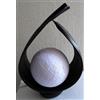 Marblechic - Lampada abatjour in foglia di cocco chiusa marrone naturale palla di cotone a sfera bianca con base cm 25x13x32h