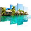 Runa Art - Quadri Panorama Mare 200 x 100 cm 5 Pezzi XXL Decorazione Murale Design Verde 610651a