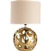 Baroni Home BARONI Lampada da Tavolo in Ceramica Colorata (Traforata Oro)