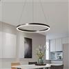 FUMIMID Lampadario Sospensione LED Lampada Soggiorno Lampadario Dimmerabile Con Telecomando Lampade Sospensione Moderne Tavolo Pranzo Soffitto Luminoso Acrilico Rotondo in Alluminio,Nero,1lap 40cm