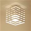 iDEGU Plafoniera Lampadario Industriale a Gabbia Cubica in Ferro E27 Lampada da Soffitto Vintage per Camera da Letto Cucina Corridoio, Bianco
