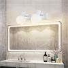 Mengjay Lampada da Parete Moderna,Lampada da parete in Metallo,Lampada a Muro Creative Palla di vetro Per Ristorante, Soggiorno, Specchietto Da Bagno, Fari Sul Comodino (Bianco (2 teste))