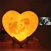 goq Lampada Luna Personalizzata con Foto e Testo a Forma di Cuore Luce Notturna Luna Stampata in 3D Regali Personalizzati per la Festa della Mamma di Compleanno (Telecomando a 16 Colori,18cm)