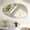 S'AFIELINA Specchio da bagno asimmetrico 85 × 50 × 1,0 cm, specchio decorativo irregolare rotondo da parete per decorazione domestica, ingresso, bagno, camera da letto, soggiorno
