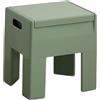 Generic Sgabello multifunzionale in plastica con contenitore, carico massimo 150 kg, design compatto per soggiorno e camera da letto, 36 x 30 x 40 cm