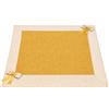 Corredocasa Centro Tavola Quadrato 90x90 in Tessuto Effetto Juta con Balza e Fiocco, Made in Italy - Copritavolo Tinta Unita Decorativo - Classico Rustico Country (Centro Quadrato 90x90cm, Oro)