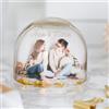 Wanapix | Palla di Neve con Stelle Personalizzata con 2 foto | Palla di Neve con Foto e Testo| Regalo per Natale/Compleanni/San Valentino| Stelle | 8,5x9 cm