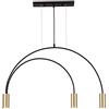 WXHC Moderno Conciso Creativo Arte Lampadario,E27 (In Vi Edei) Nordic Designer Minimalista Linea Lampada Di Ferro,Ristorante Tavolo Da Pranzo Bar-Nero e oro 3t