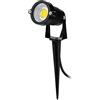 Vetrine in rete Vetrineinrete® Faretto led cob 5 watt per esterno proiettore da giardino con picchetto luci da esterno luce bianca 6500 k calda 3000 k verde es06 C16 (Luce bianca 6500 k)
