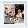 Victor Rubens Cornice portafoto, 15 x 15 cm, bianco, telaio: 30 x 20 mm, con vero vetro, stile barocco vintage, quadrata