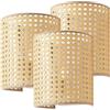 lux.pro Set di 3 Applique per Interni Lampade da Parete a Paralume Semicilindrico per Soggiorno Ingresso Camera da Letto - Effetto Rattan