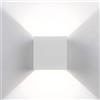 damastoreitalia Applique led cubo impermeabile da interno ed esterno lampada da parete a muro in alluminio da 22w 2000 lumen led con angolo luce regolabile up down bianco moderno led (Bianco - Bianco freddo 6000K)