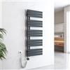 EMKE Scaldasalviette elettrico con elemento riscaldante wifi termostatato,1320x500mm 800W，Pannello asciugamano elettrico con asta di riscaldamento con timer, Antracite