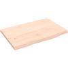 vidaXL Ripiano a Parete 60x40x2 cm Legno Massello Rovere Non Trattato, Piano, ripiano portaoggetti, ripiano in Legno, ripiano, mensola pensile