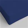 SpazioTessile - Lenzuolo con Angoli Una Piazza e Mezza Certificato Oeko-Tex, Lenzuola Una Piazza e Mezza Cotone con Elastico, Biancheria da Letto Made in Italy - 120x210cm, Angolo H25cm, Blu