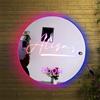 MYZQIFF Nome personalizzato Specchio per camera da letto Luce a LED Segnali al neon Festa di nozze Segno personalizzato per decorazione da parete, regali Bar Decor