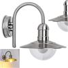 hofstein Lampada da parete per esterni Elima in acciaio inox e plastica in argento, E27, lampada da esterno moderna verso il basso, a forma di arco per terrazza/veranda/cortile/giardino, senza lampadina/e