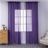 BOYOUTH Tende trasparenti in voile a tinta unita, con occhielli per finestra, per camera da letto, soggiorno, hotel, viola scuro, 2 pannelli, 99 x 240 cm