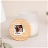 Wanapix | Candela Personalizzata |Vetro e legno di Bambù | Fragranza alla Vaniglia | Ideale per Matrimoni | Festa della Mamma | Compleanno